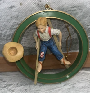 Norman Rockwell Boy on Stilts 3D Christmas Ornament vintage 3.5" - Picture 1 of 8