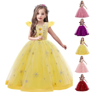Kids Baby Girls Princess Birthday Tutu Dress Party Wedding Bridesmaid Long Dress - Picture 1 of 22