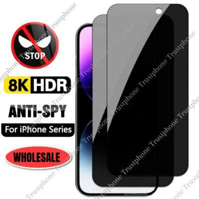Venta al por mayor Protector de pantalla de vidrio antiespía privacidad iPhone 15 14 13 12 11 Pro Max Foto 1 de 4
