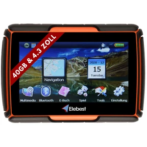 Elebest W4 Motorrad Navi,PKW Navi 4,3 Zoll Display Navigationsgerät Radarwarner - Picture 1 of 9