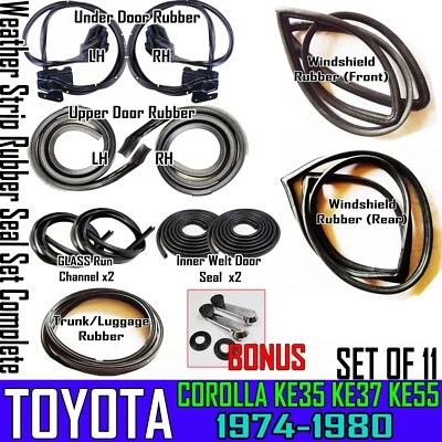 FOR TOYOTA COROLLA KE35 KE55 TE37 Coupe Weatherstrip Rubber Complete Seal Setx11 - Image 1 of 4
