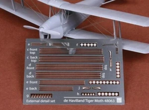 SBS 48063 1/48 Photo etch De Havilland DH82a Tiger Moth Rigging wire set AIRFIX - Imagen 1 de 1