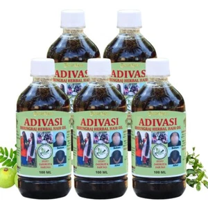 Adivasi Bhringraj Olio per capelli alle erbe - per capelli più forti, lunghi e spessi - Foto 1 di 4