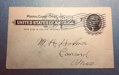 Vintage United States Postal Card, 1901, 1 Cent, Mailed from Worcester MA - Image 1 of 2