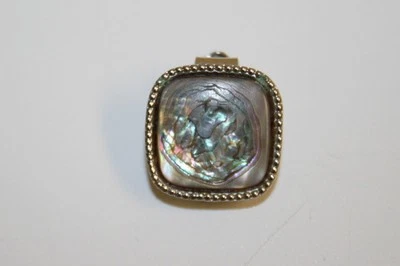 WOW Vintage Beautiful Men's Dress Abalone Shell MOD Tie Clasp Bar RARE - Image 1 of 4