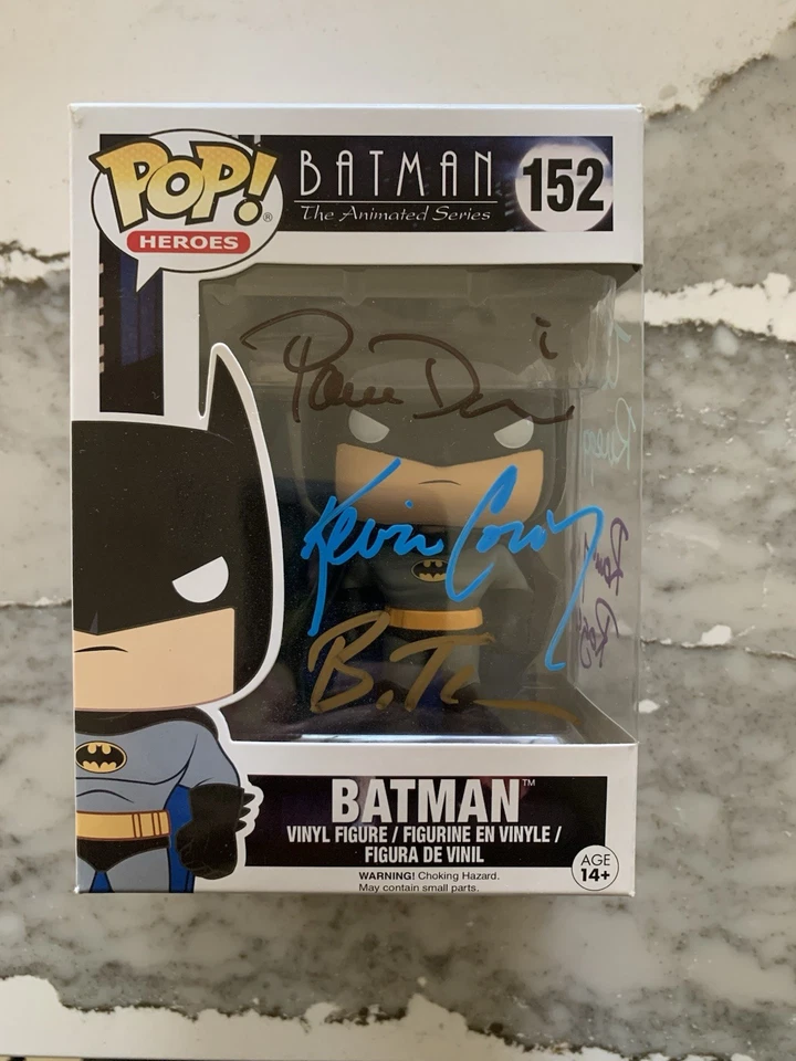 RARO Batman La Serie Animada Autografiado Funko Pop 5 Firmas Kevin Conroy Foto 1 de 4