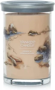 Signature Large Amber and Sandalwood Tumbler Candle 20oz - Yankee Candle New! - Picture 1 of 2