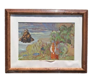 peinture ancienne RUSSE Personnage Paysage Tableau Encadré Signé Joseph BABADJAN - Photo 1 sur 10