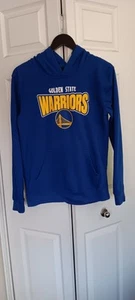 Youth Unisex Blue Yellow  Golden State Warriors NBA Hoodie Sweater Size L 14/16 - Picture 1 of 8