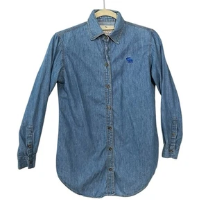 Abercrombie and Fitch Hemd mit Knopfleiste M mittelblau Chambray Damen Langarm - Bild 1 von 6