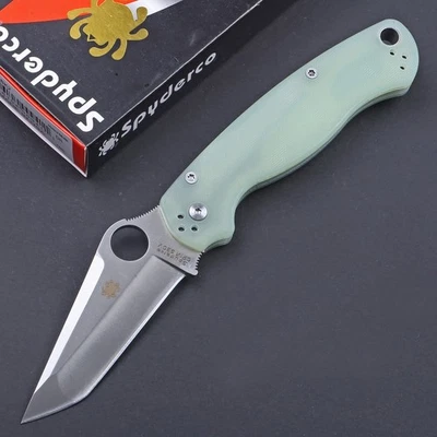 Cuchillo Plegable Bolsillo Abierto Hoja Transparente G10 Tanto Color Plata Una Mano Regalo Foto 1 de 4