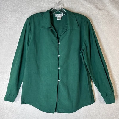 Blusa Silk Land 100 % seda silenciosa de lujo núcleo verde lazo cierre de botones talla pequeña Foto 1 de 4