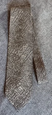 Corbata Años 70 80 90 Y2K Hombre Picasso Marrón Texturizada 3.75 Ancho 55 Largo Foto 1 de 4