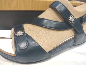 Romika Blue (Jeans)Leather Adjustable Slingback Sandals Fidschi US 7.5-8/EU 38 - Picture 1 of 14