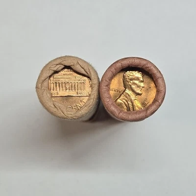 1961 P & D Lincoln Cents  Original Bank wrapped rolls Uncirculated   A-378 - Image 1 of 3