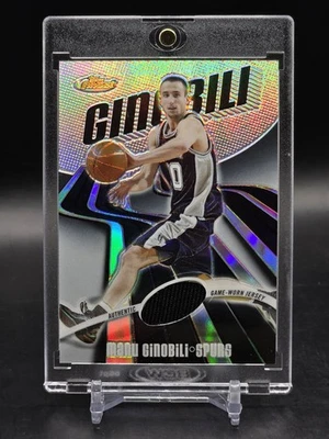 2003-04 Finest Refractors #113 Manu Ginobili Jersey Patch /250 - Spurs - Image 1 of 4