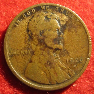 1920 D Lincoln Wheat Cent/Penny - Circulated - Actual Coin B917 - Image 1 of 3