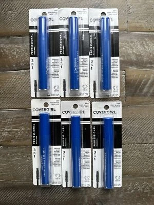 (6) Covergirl Professional Mascara - 200 Very Black - Straight Brush - Image 1 of 3