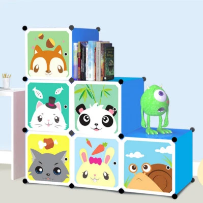 Cute Kid Cartoon 3/4/6/8/12 Cubes Storage Cabinet Wardrobe Toy Book Shelve MTDW - image 1 of 4