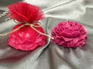 2 Stk. Handgefertigte Pfingstrose Blume Aroma Kerzen in der Box - Bild 1 von 4