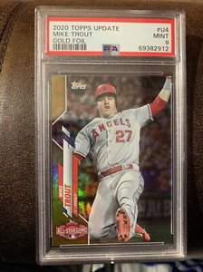 2020 Topps Update Mike Trout Gold Foil #U4 SP PSA 9 Low Pop 4 L.A  Angeles  