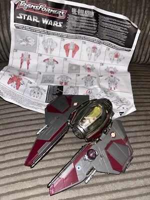 Hasbro Transformers Star Wars Obi Wan Kenobi's Jedi Starfighter. Complete w inst - Image 1 of 4