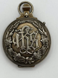 Antigua Hostia Eucaristía Plata Esterlina Stock de Aceite IHS PYX Caja Sin Inscripción - Imagen 1 de 5