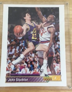 John Stockton Upper Deck Limited Edition Over Sized Card 92-93 Utah Jazz - Picture 1 of 12