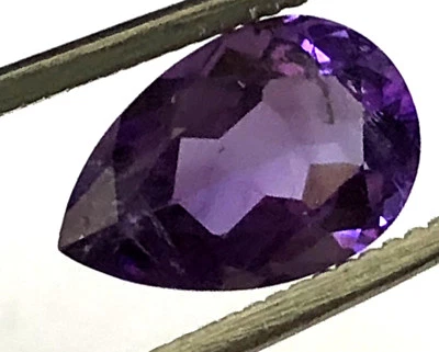 EGL USA 2.72 CT LOOSE NATURAL GEMSTONE PURPLE AMETHYST PEAR FEBRUARY BIRTHSTONE - Image 1 of 4