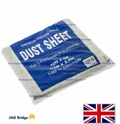 Professional Quality Heavy Duty Large 100% Cotton Twill Dust Sheet Decorating • 85.65£