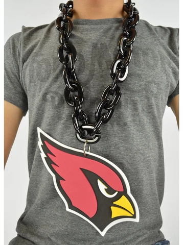 New NFL Arizona Cardinals Black Fan Chain Necklace Foam Cover