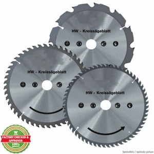 HW-Sägeblatt 3- tlg. Set 190 mm 12, 48, 60 Zähne Multibrand Repacked - Bild 1 von 2