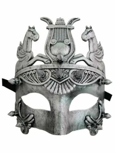 Máscara para hombre Spike Silver antigua Gladiator Warrior Mascarada - Imagen 1 de 3
