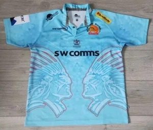 Exeter Chiefs Cup Rugby Shirt 2018/2019 - Samurai M Medium Jersey Blue Top - A6Z - Picture 1 of 13