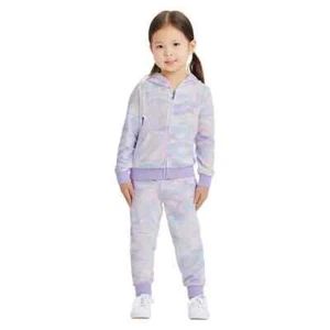 Juicy Couture Kids' 2-piece Velour pink Set Hoodie Jogger Pants purple - Picture 1 of 7
