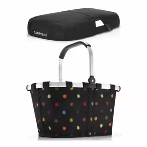 reisenthel carrybag mit cover 2-tlg. Einkaufskorb Deckel Korb dots black 22 L - Picture 1 of 9