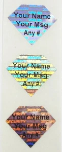 DISc 100 - 1000 Custom Silver Diamond Product Protection Hologram Label Sticker - Picture 1 of 8