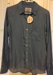 So Perfectly Soft Perfectly You Damen blaues Chambray Button Down Shirt XS - Neu mit Etikett - Bild 1 von 6