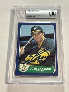 1986 FLEER UPDATE JOSE CANSECO ROOKIE SIGNED 1ST 40/40 BECKETT BAS AUTHENTIC - Picture 1 of 2