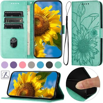 For Samsung Galaxy S25 Ultra S24 S23 S22 S21 S20+ FE Sunflower Pattern Flip Case - Image 1 of 4