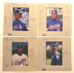 1993-95 MLB Montreal Expos Felipe Alou 4 fotos diapositivas negativas por J. Wallin - Imagen 1 de 1