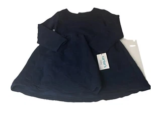 Carter's Baby Girl Long Sleeve Dress Navy Blue Hearts NWT Size 24Months - Picture 1 of 5