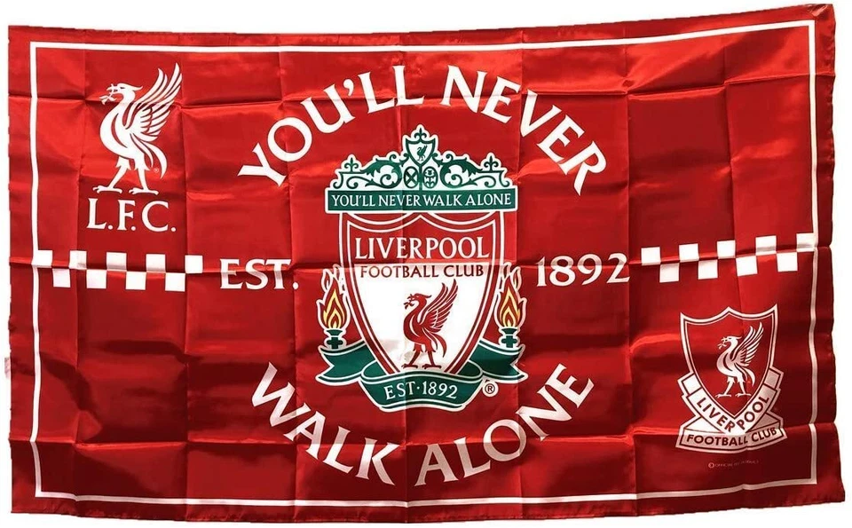 Liverpool FC Logo Football Club /Soccer Flag 3x5- With Grommets GOOAALLLLL! - Image 1 of 1
