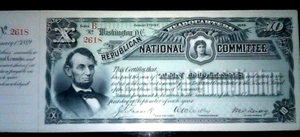 UNIFACE PROOF OR UNISS GEM CU 1889 LG SIZE $10 RNC "NOTE" (RNC RECIEPT!) LINCOLN - Picture 1 of 3