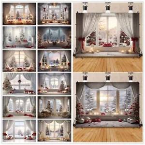 Indoor Window Sill Winter Snow Scene Photography Background Home Wall Decor Prop - Foto 1 di 37