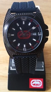 New Rhino Marc Ecko Men's Analog Watch Black w/ Rubber Band-NEW - Picture 1 of 5