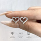 D Color Moissanite Heart Stud Earrings Women Jewelry 100% 925 Sterling Sliver
