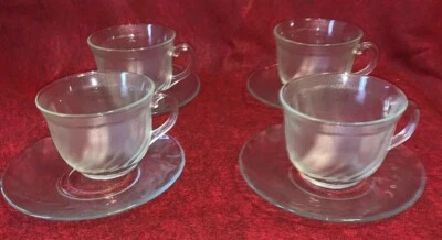 Arcoroc Teacups And Saucer Set (2 pairs) - Image 1 of 4