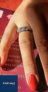 Anello Donna in Argento 925 TRILOGY 4 mm da 0,75 kt - Foto 1 di 10