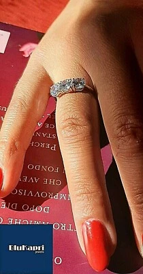 Anello Donna in Argento 925 TRILOGY 4 mm da 0,75 kt - Immagine 1 di 4